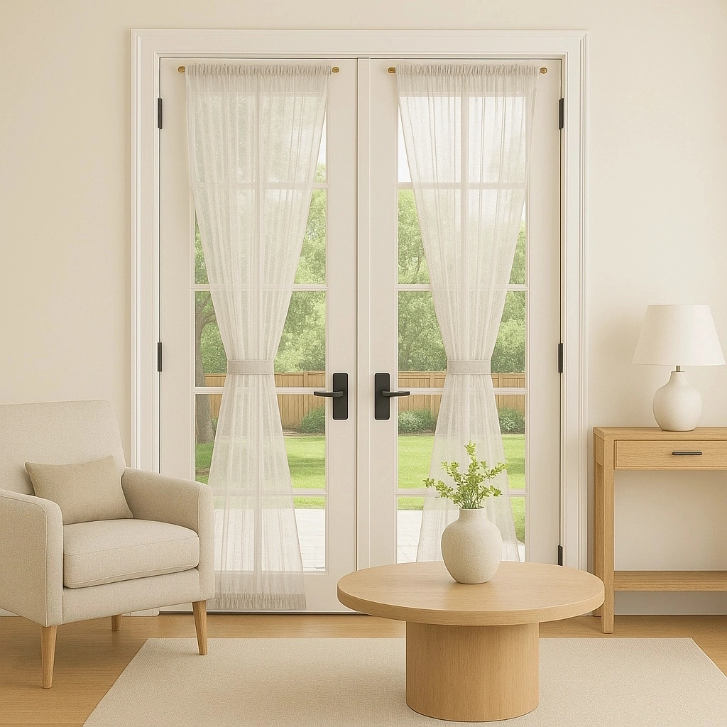 Natural Sheer Linen French Door Curtain