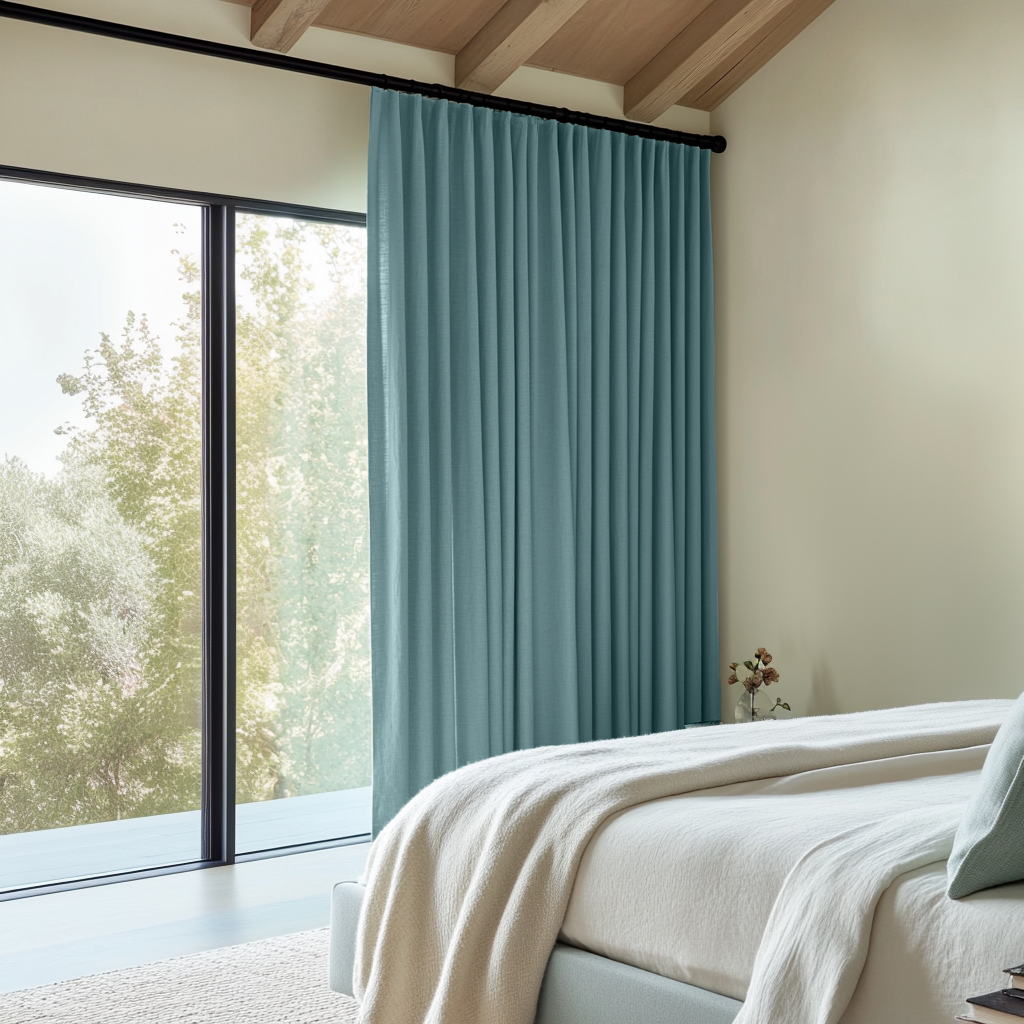 Aquamarine Light Blue Bedroom Curtains