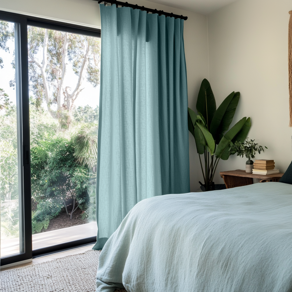 Aquamarine Blue Bedroom Curtains