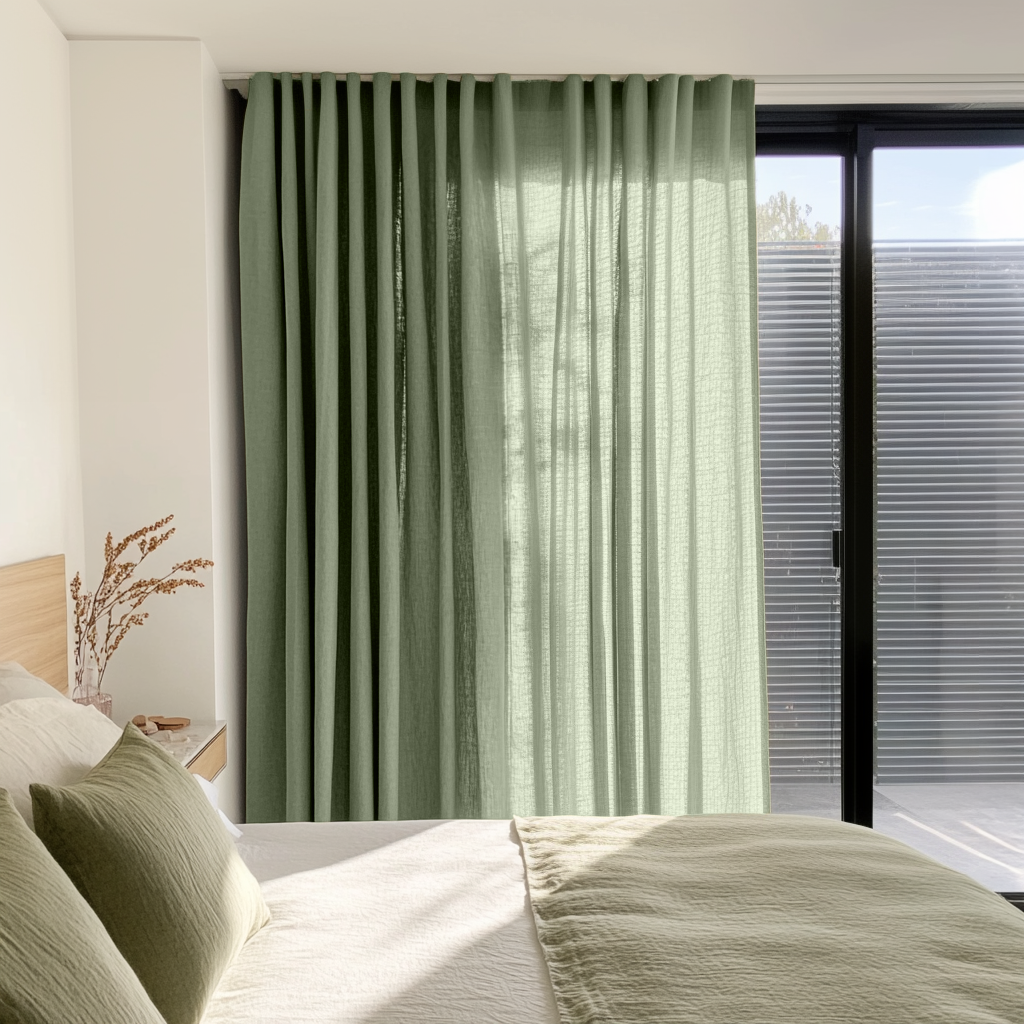 Asparagus Green Bedroom Curtains