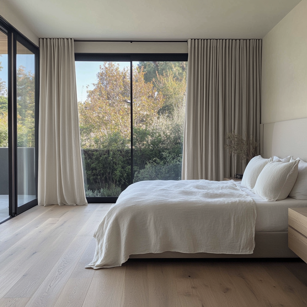 Natural Beige Bedroom Blackout Curtains
