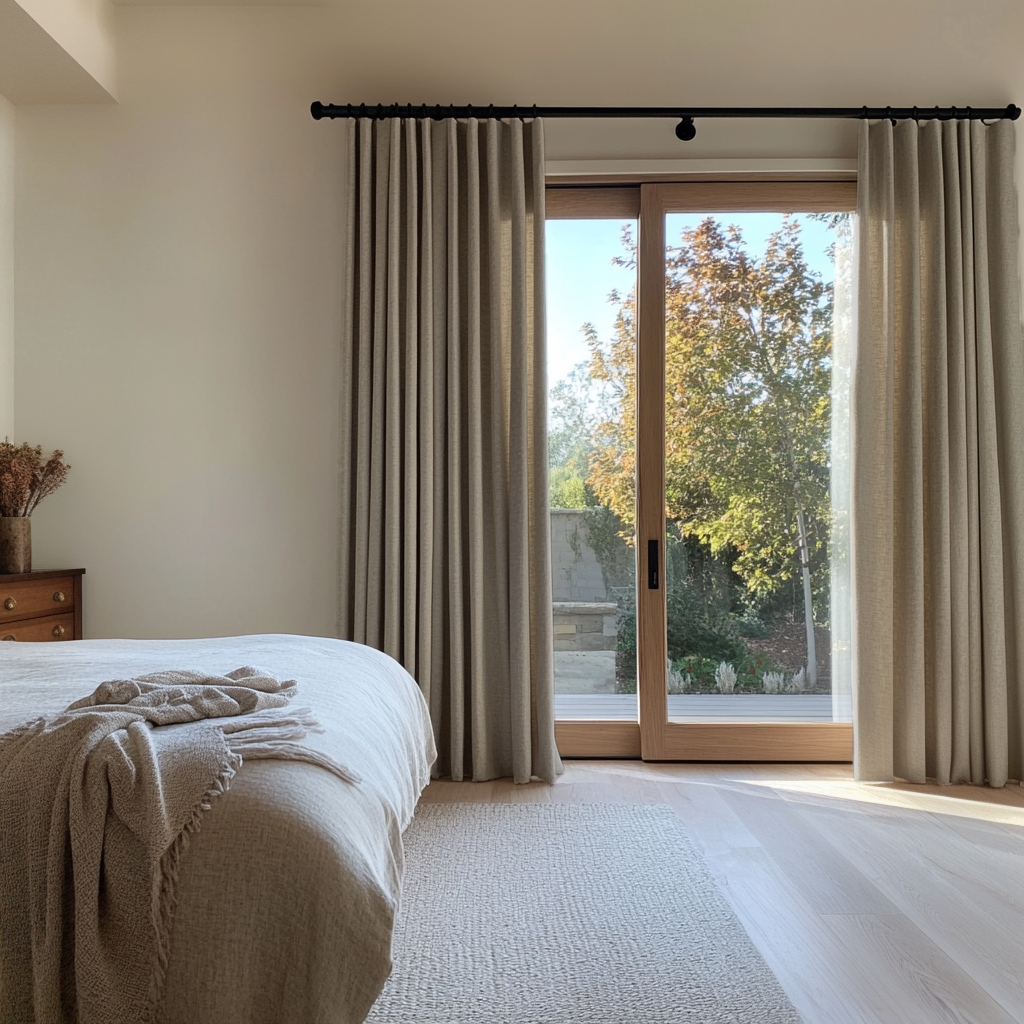 Natural Beige Bedroom Curtain - Heavyweight Linen
