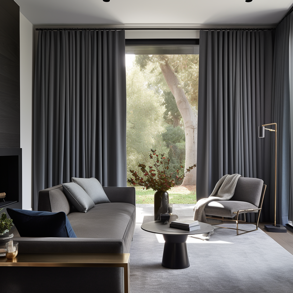 Grey S-fold Thermal Insulated - 100% Blockout Linen Curtain