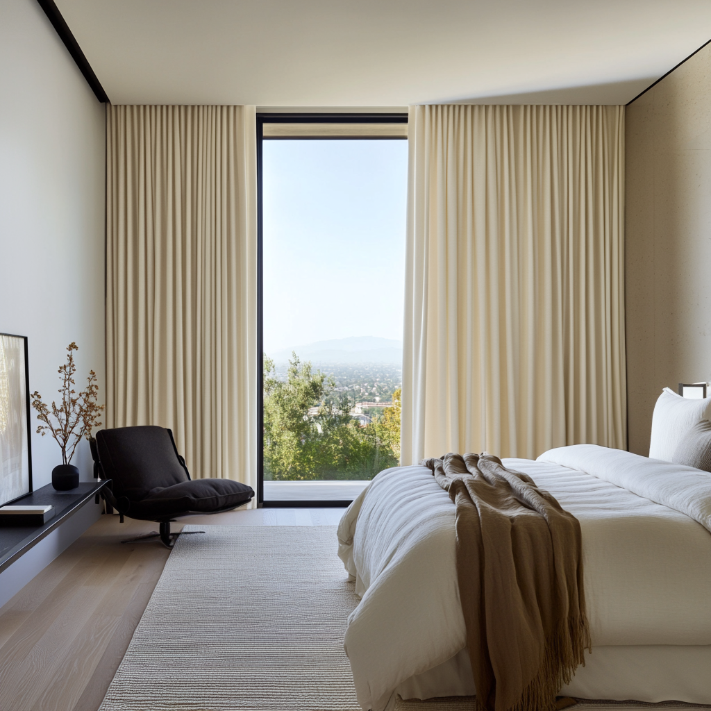 Cream Bedroom Curtains