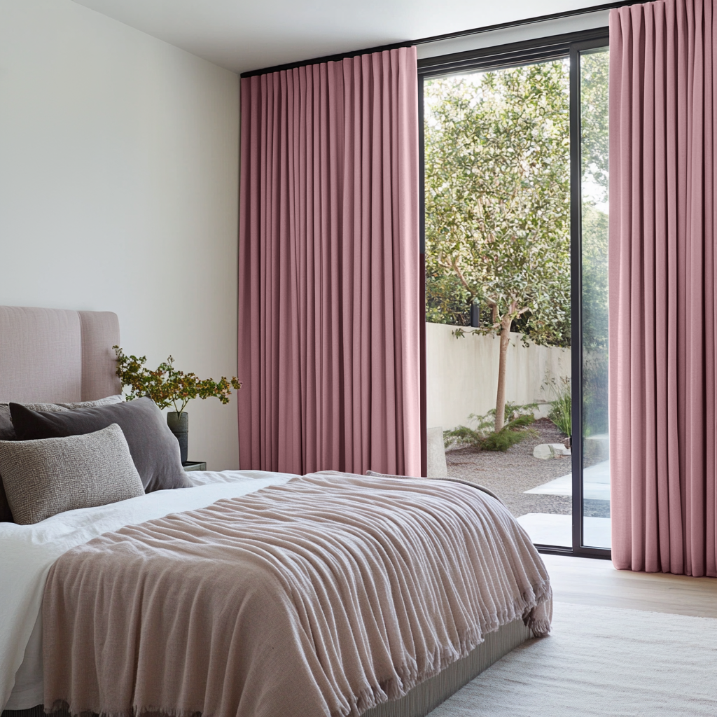Dusty Rose Bedroom Blackout Curtains