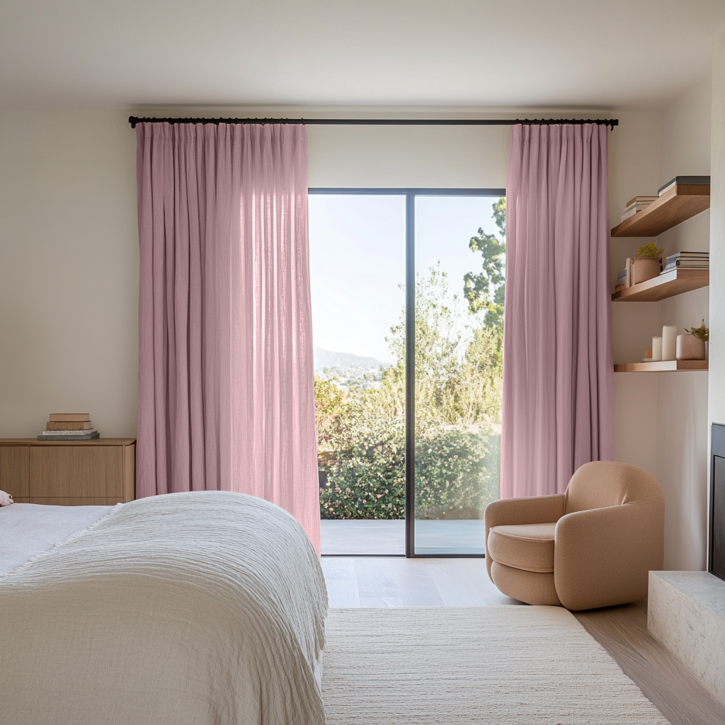 Dusty Rose Bedroom Curtains