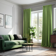 Light Green Velvet Blackout Back Tab Curtain