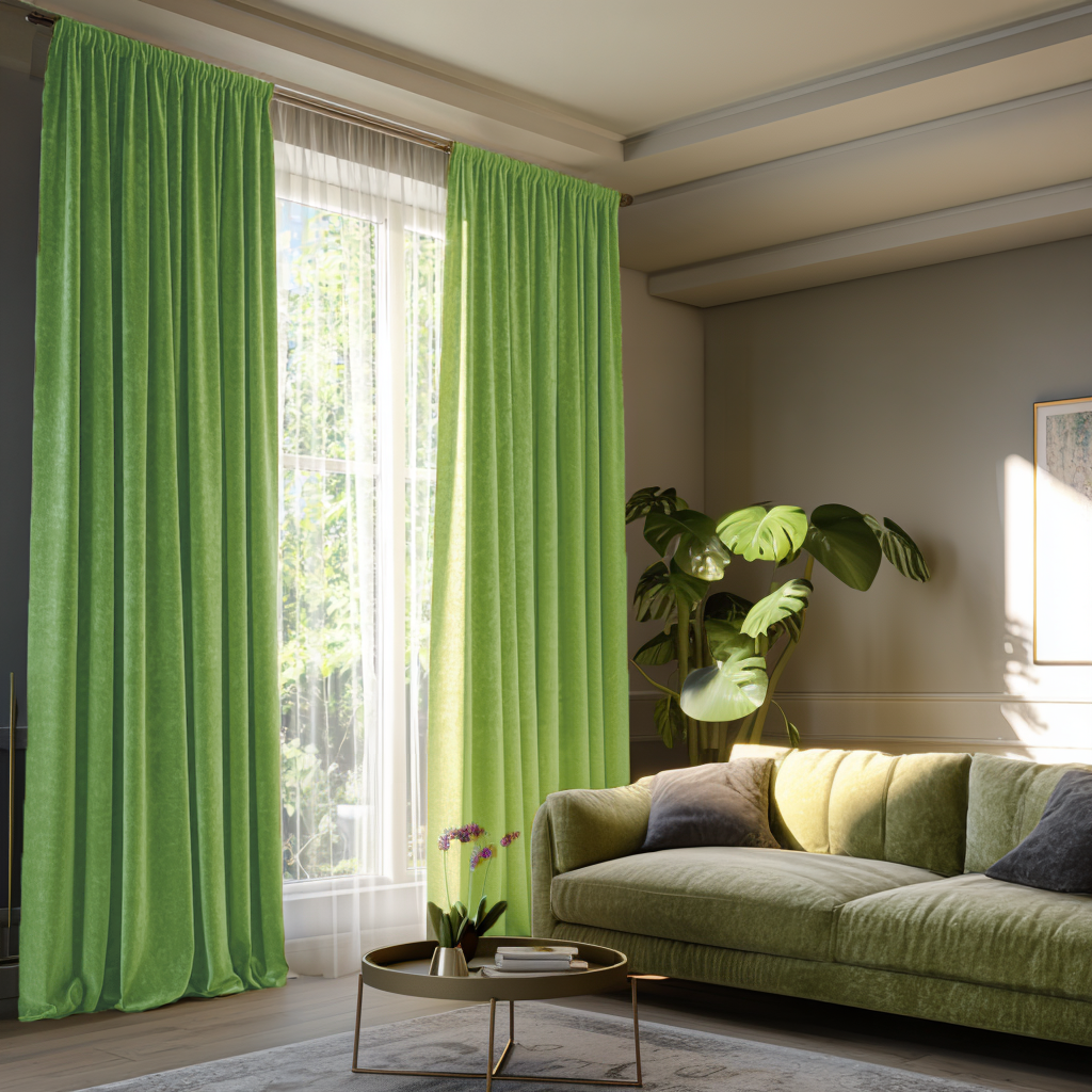 Light Green Velvet Blackout Rod Pocket Curtain