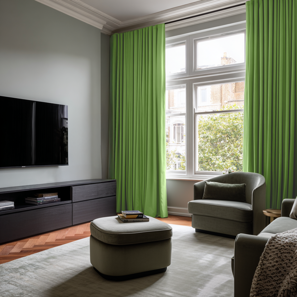 Light Green Velvet Blackout Back Tab Curtain