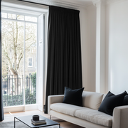 Black Pencil Pleat Blackout Curtains