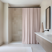 Dusty Pink Linen Shower Curtain