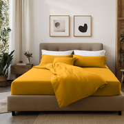 Mustard Yellow Linen Fitted Sheet