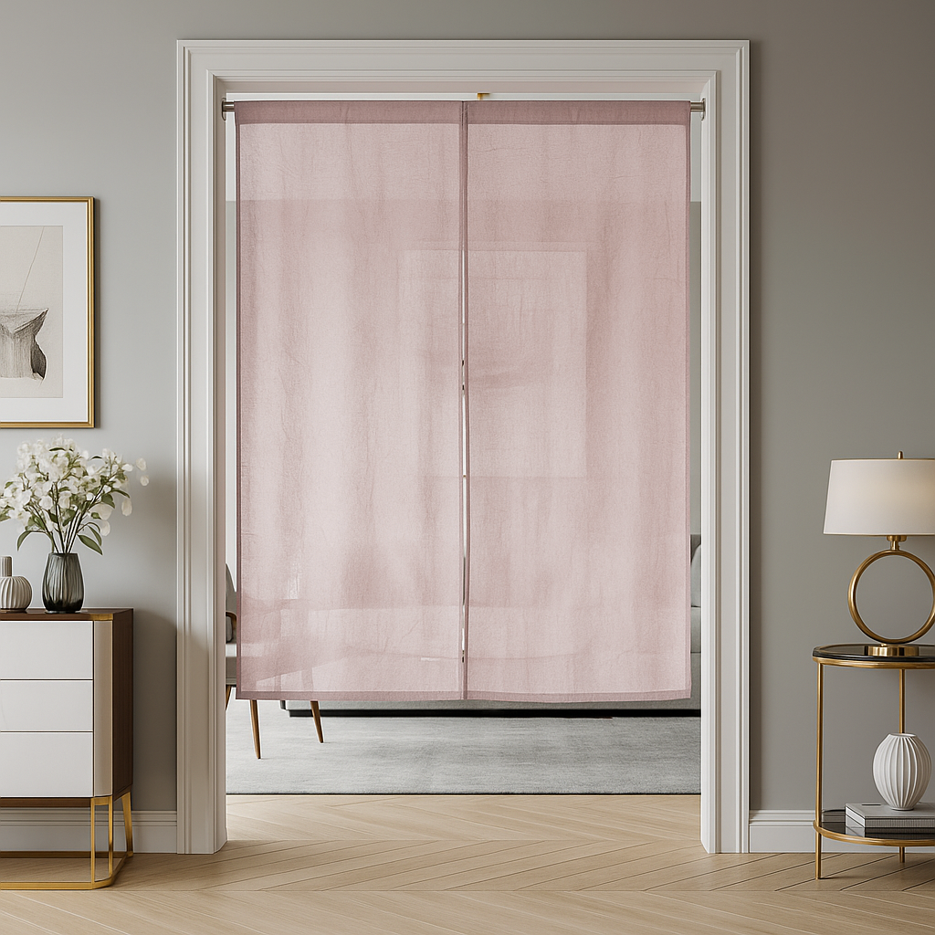 Dusty Pink Linen Noren Curtain