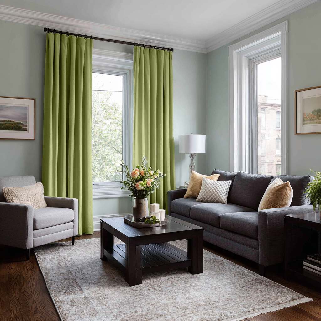 Moss Green Velvet Blackout S-Fold Curtain