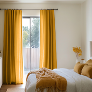 Mustard Yellow Bedroom Curtains - Unlined