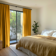 Mustard Yellow Bedroom Curtains - Unlined