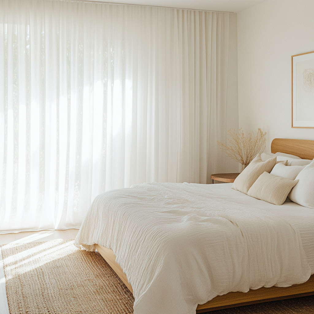 Off-White Ivory Bedroom Curtains