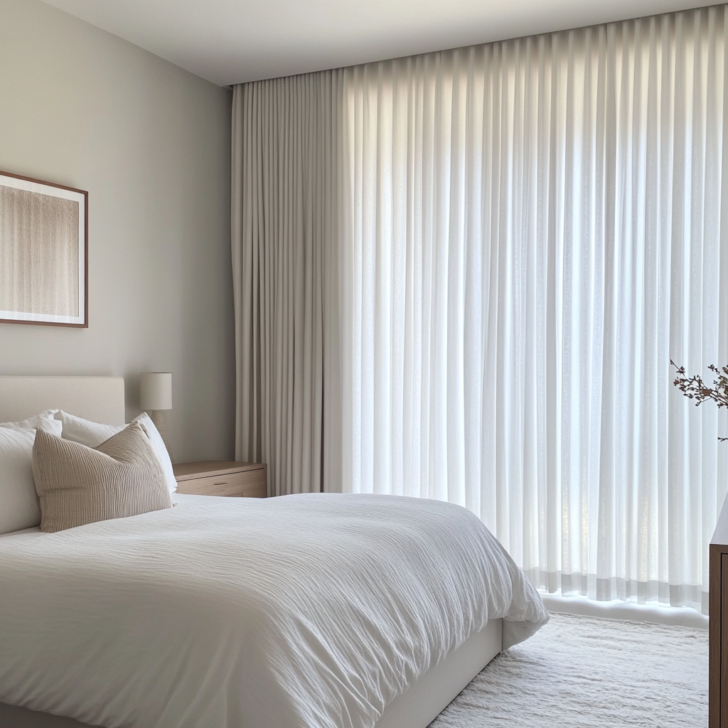 Off-White Ivory Bedroom Curtains