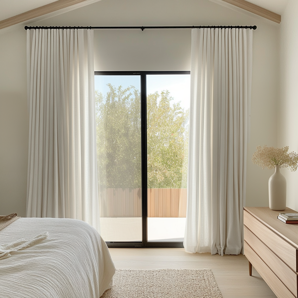 Off-White Ivory Bedroom Curtains