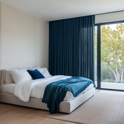 Peacock Dark Blue Bedroom Curtains