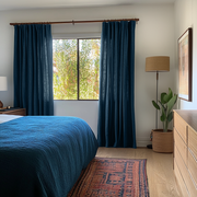 Peacock Dark Blue Bedroom Curtains