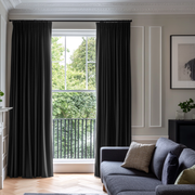 Black Pencil Pleat Blackout Curtains