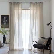 Natural Pencil Pleat Sheer Linen Curtains