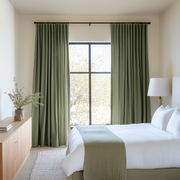 Sage Green Bedroom Curtains - Cotton Lined