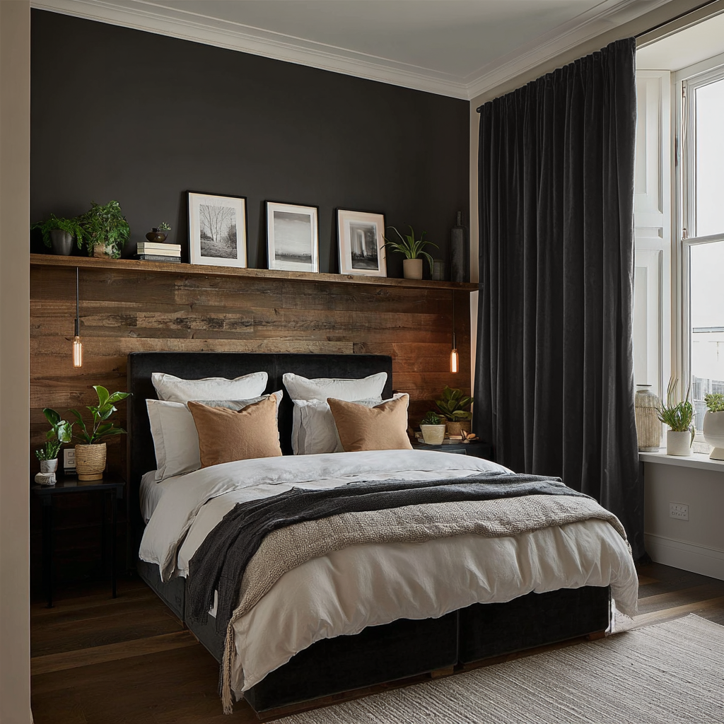 Steel Black Velvet Blackout Rod Pocket Curtain