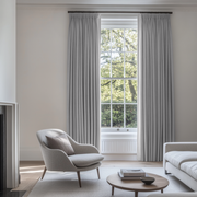 Stone Grey Pencil Pleat Linen Blackout Curtain
