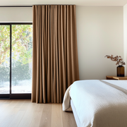 Tawny Warm Brown Blackout Bedroom Curtains