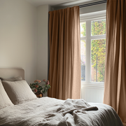 Tawny Warm Brown Bedroom Curtains - Unlined