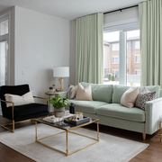 Mint Green Velvet Blackout Back Tab Curtain