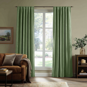 Sage Green Velvet Blackout Back Tab Curtain