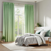 Lime Green Velvet Blackout Back Tab Curtain