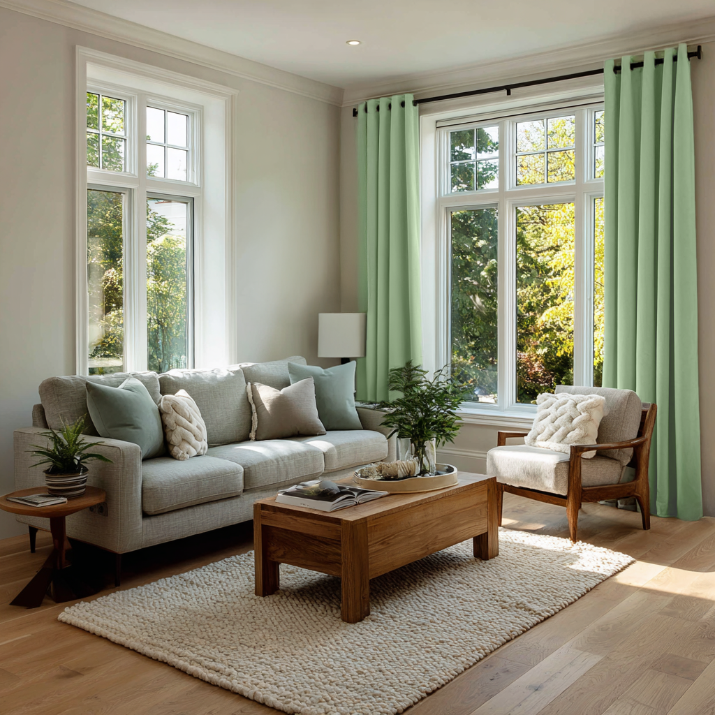 Lime Green Velvet Blackout Eyelet Curtain