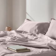 Dusty Pink Washed Linen Flat Sheet