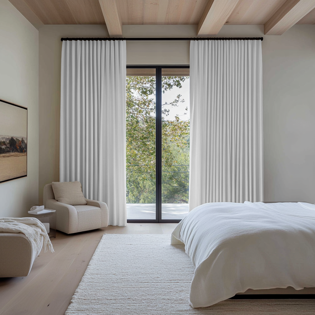 White Blackout Bedroom Curtains