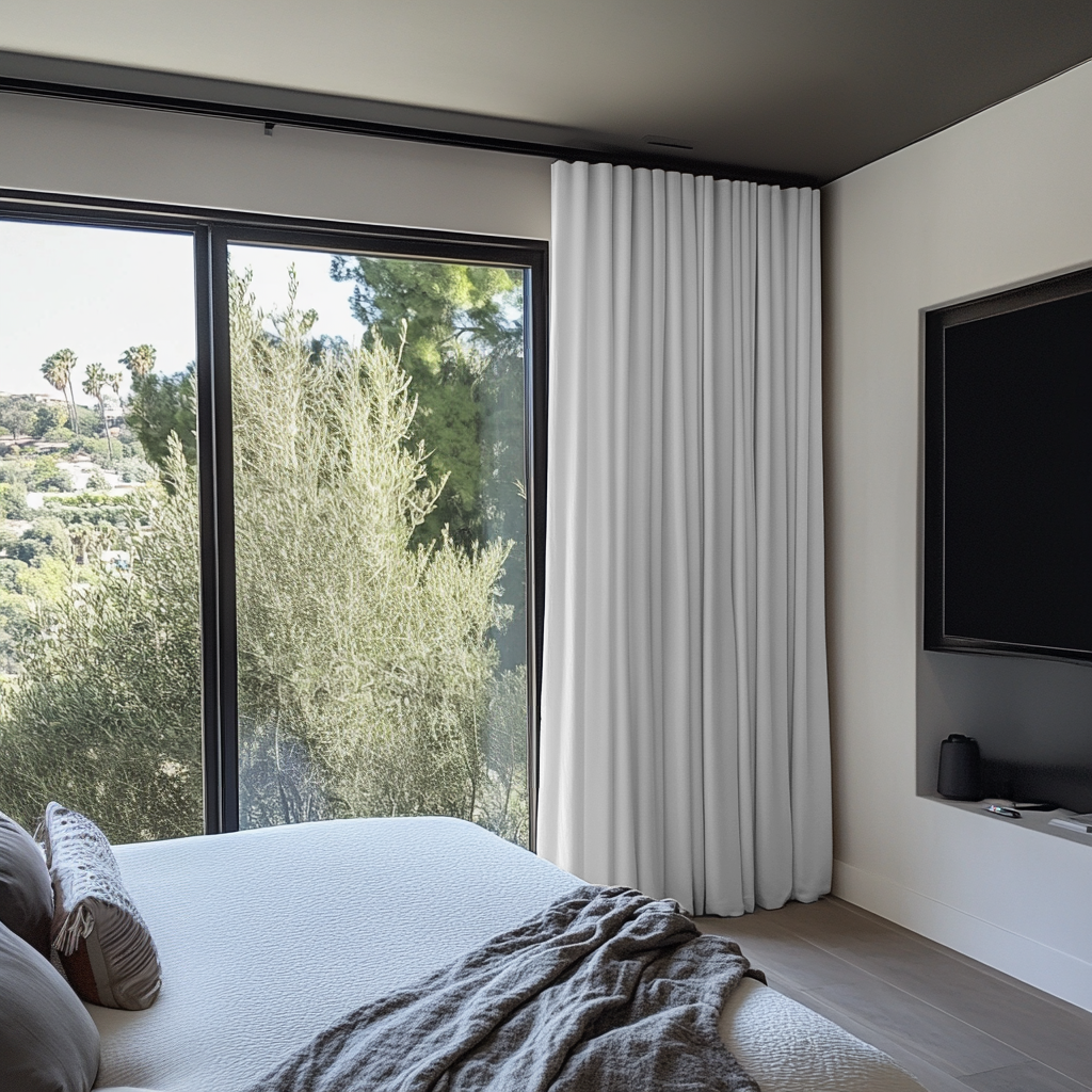 White Blackout Bedroom Curtains
