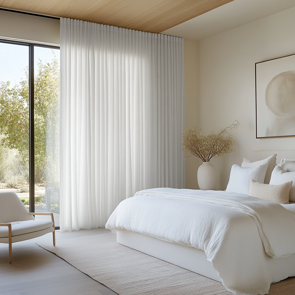 Elegant White Bedroom Curtains for a Bright, Serene Space