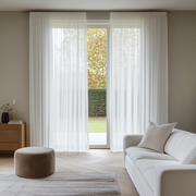 White Pencil Pleat Sheer Linen Curtains