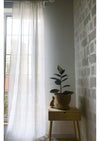 On Sale Single Linen Sheer Off-white Curtain Panel  - 138x220 cm - Pole Pocket