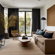 Black Linen Curtain with Cotton Lining and Back Tabs - Privacy Linen Drapery Custom Width