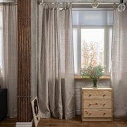 Linen Curtain Panel with Hanging Loops