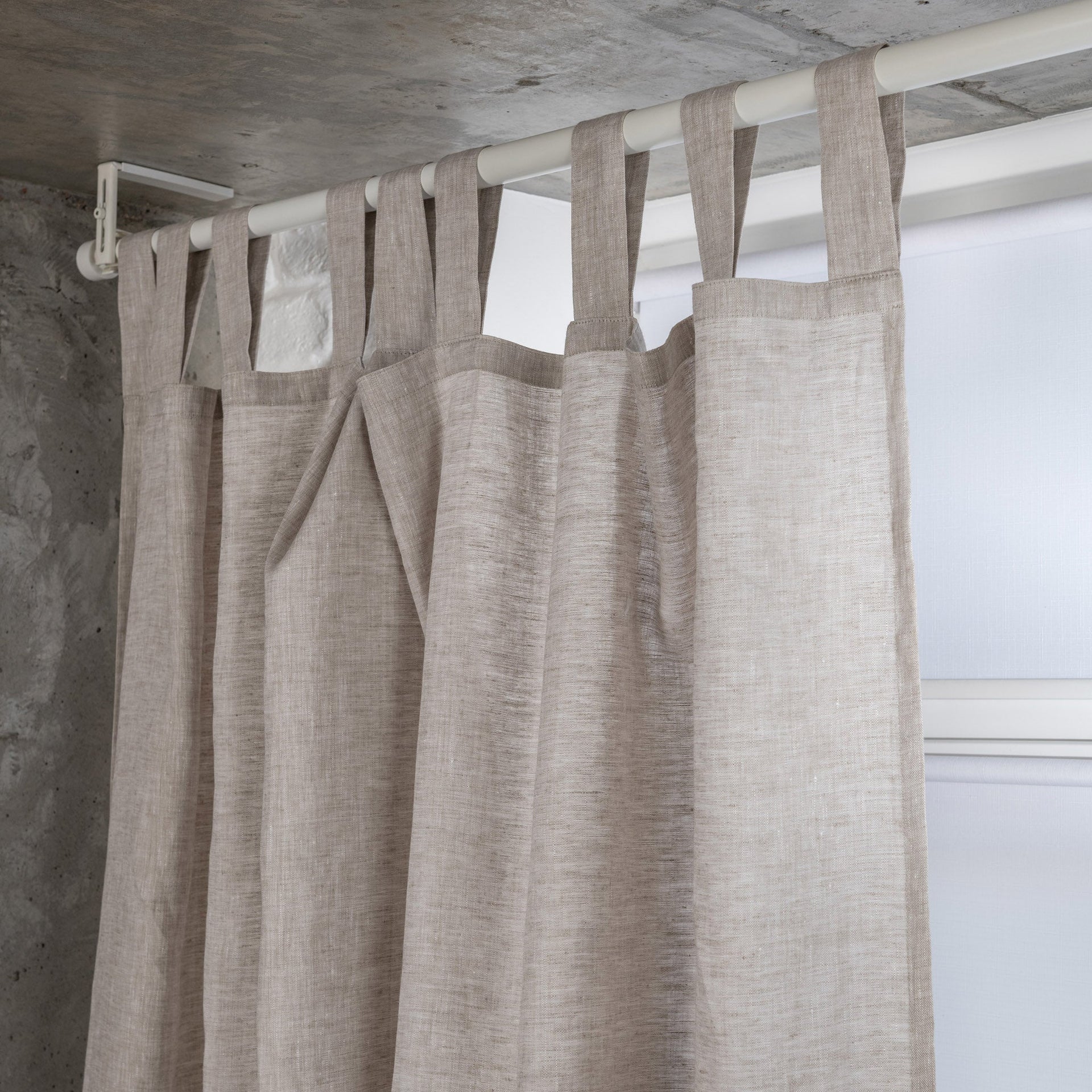Linen Curtain Panel with Cotton Lining