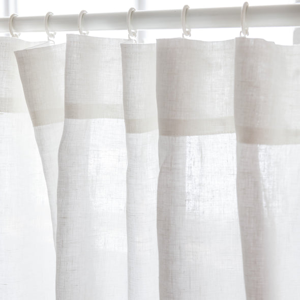 S-fold Linen Curtain Panel for Bay Window - Suitable for Rings, Hooks and Tracks