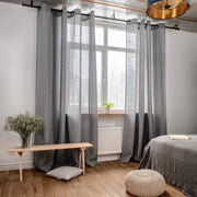 Eyelet Linen Curtain Panel