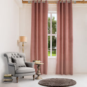 Pink Velvet Eyelet Curtain, Heading: Eyelets