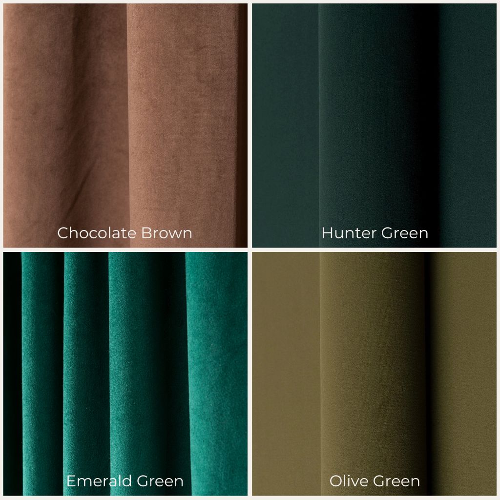 @Color: Chocolate Brown, color: Hunter Green, color: Emerald Green, color: Olive Green