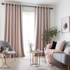 Dusty Pink Linen Eyelet Curtain with Blackout Lining - Custom Sizes & Colours